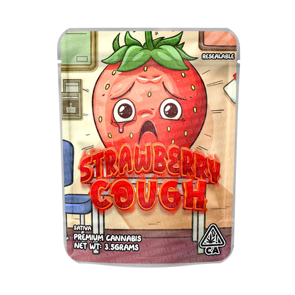 Strawberry Cough Mylar Pouches Pre - Labeled - SLAPSTA