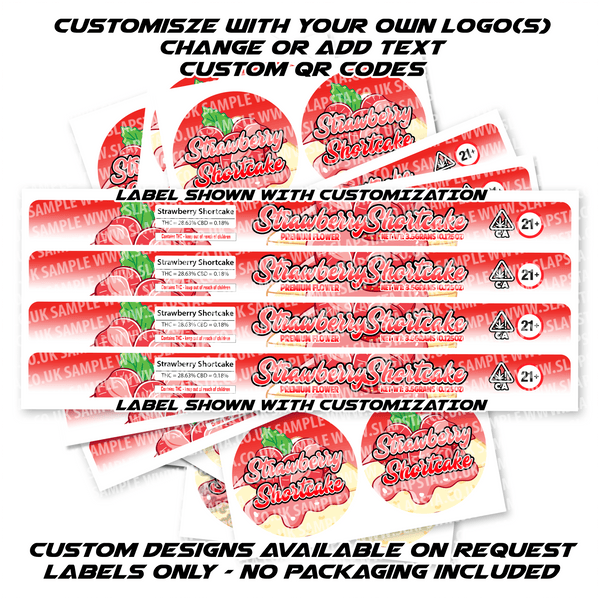 Strawberry Shortcake Pressitin Strain Labels - SLAPSTA