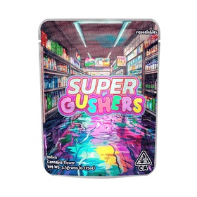 Super Gushers Mylar Pouches Pre-Labeled