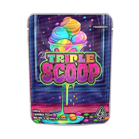 Triple Scoop Mylar Pouches Pre-Labeled