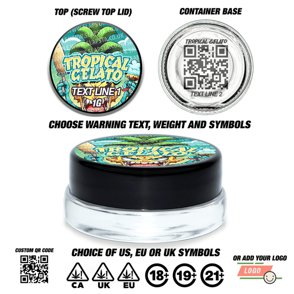 Tropical Gelato 7ml Glass Concentrate Jars - SLAPSTA