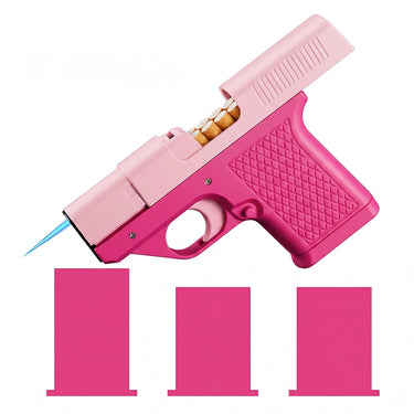 Windproof Pistol Lighter w/ Storage Mag - Pink