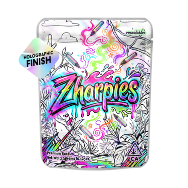 Zharpies Mylar Sticker Packs - Mylar Strain Bags3.5g (1/8oz)