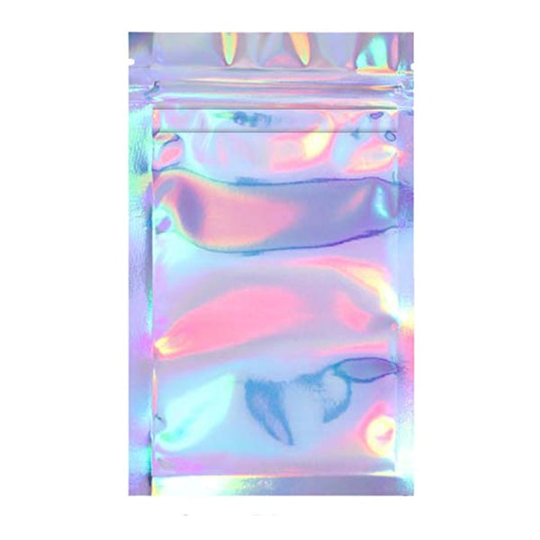 1 Ounce (28g) Child Resistant Mylar Bags Holographic/Clear - SLAPSTA