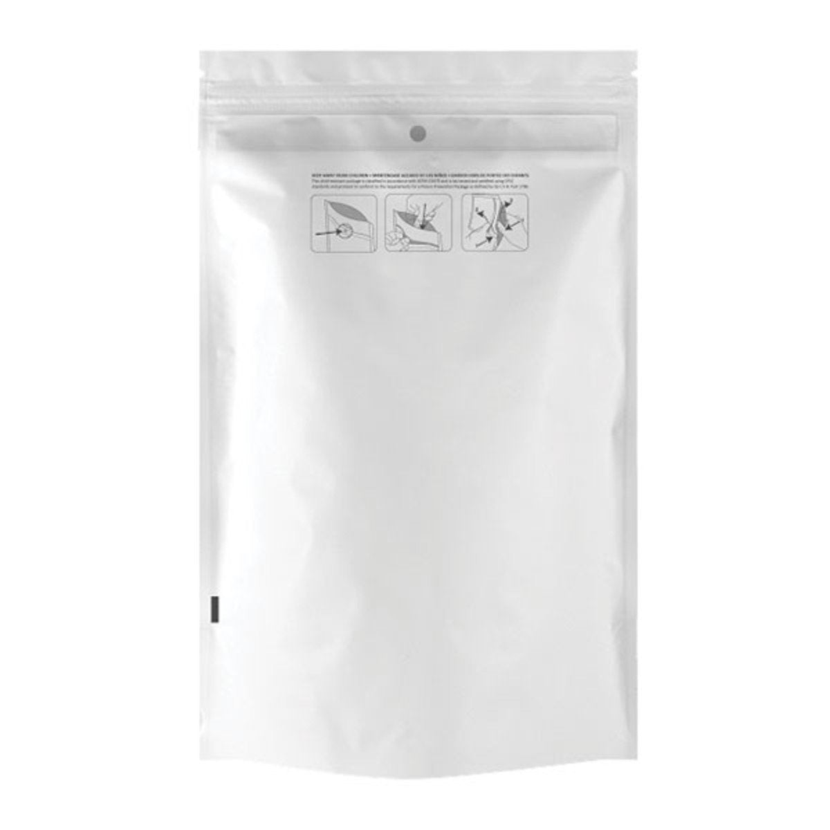 1 Ounce (28g) Child Resistant Mylar Bags White Backed