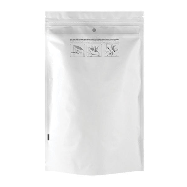 1 Ounce (28g) Child Resistant Mylar Bags White/Clear - SLAPSTA