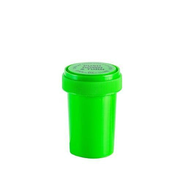 20 Dram Push N Turn Reverse Cap Bottles - Lime
