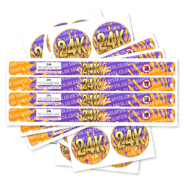 24K Pre - Labeled 3.5g Self - Seal Tins - 60pcs