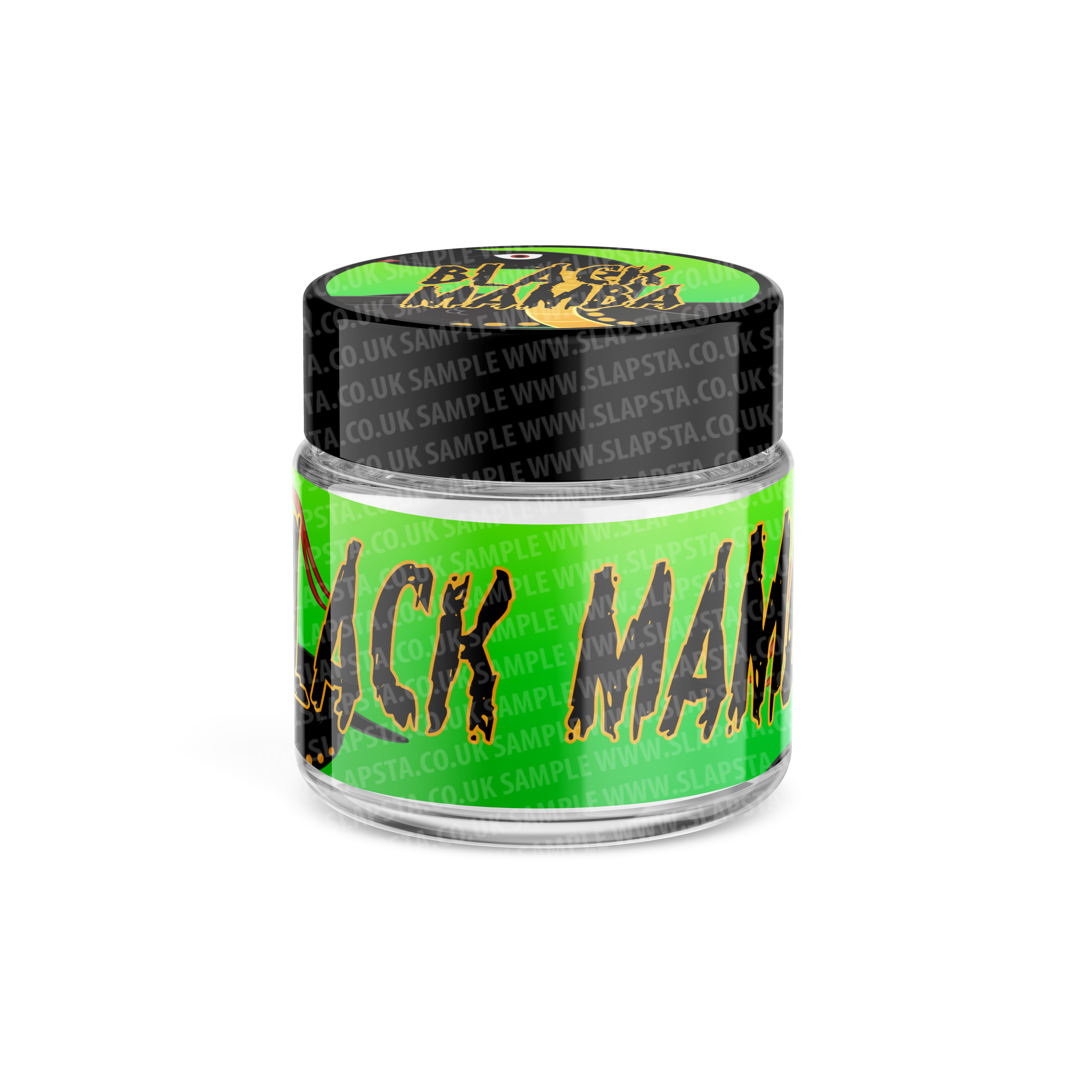 Black Mamba Glass Jars Pre-Labeled - SLAPSTA
