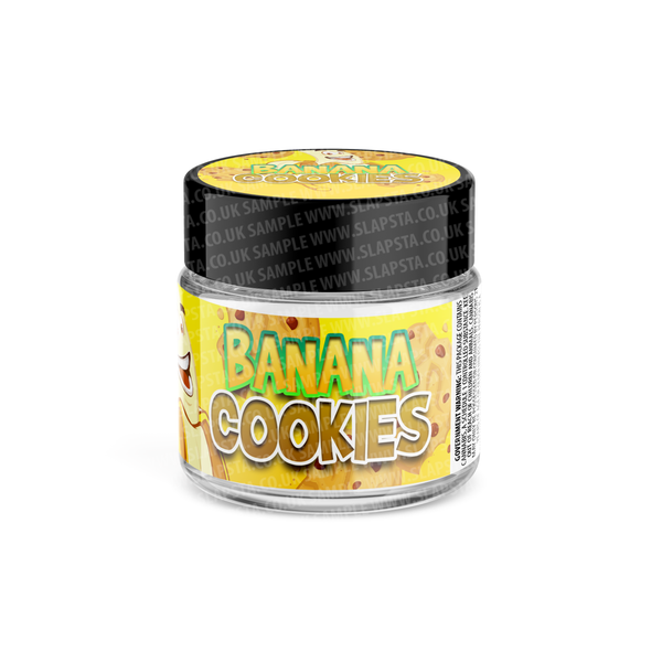 Banana Cookies Glass Jars Pre-Labeled
