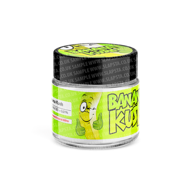 Banana Kush Glass Jars Pre - Labeled - 3.5grams (1/8oz)