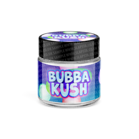 Bocaux en verre Bubba Kush pré-étiquetés