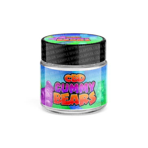 CBD Gummy Bears Glass Jars Pre-Labeled