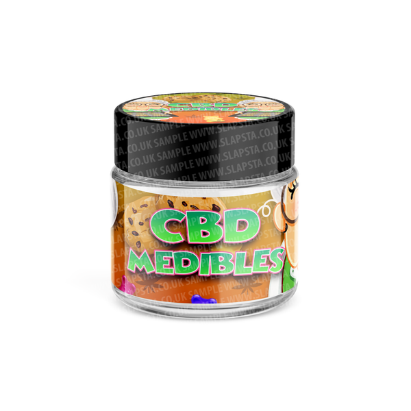 CBD Medibles Glass Jars Pre-Labeled