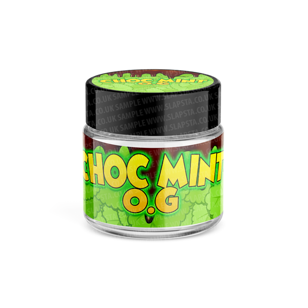 Choc Mint OG Glass Jars Pre-Labeled
