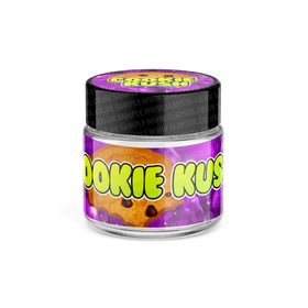 Pots en verre Cookie Kush pré-étiquetés