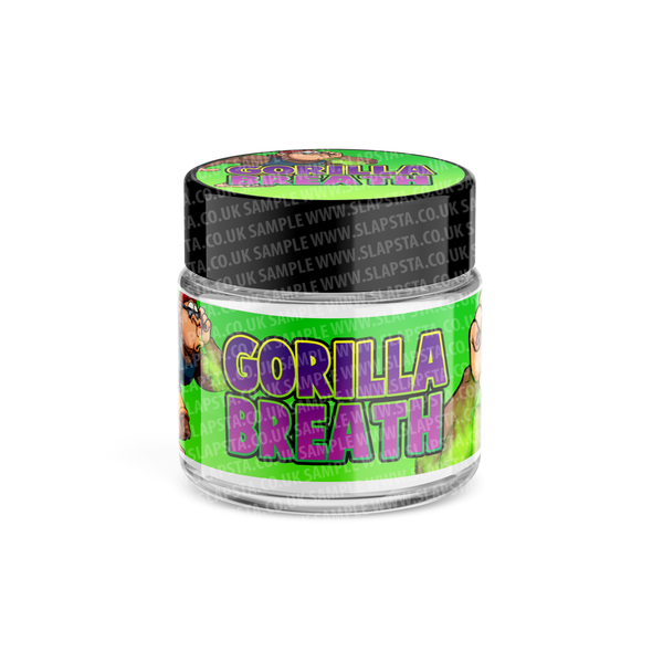 Gorilla Breath Glass Jars Pre-Labeled
