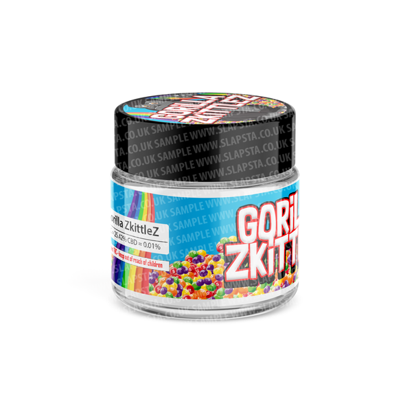 Gorilla Zkittlez Glass Jars Pre-Labeled