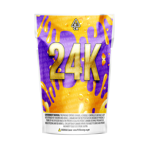 24K Mylar Pouches Pre-Labeled