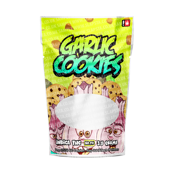 Garlic Cookies Mylar Pouches Pre-Labeled