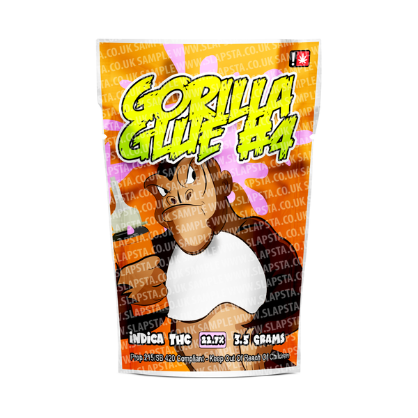 Gorilla Glue #4 Mylar Pouches Pre-Labeled