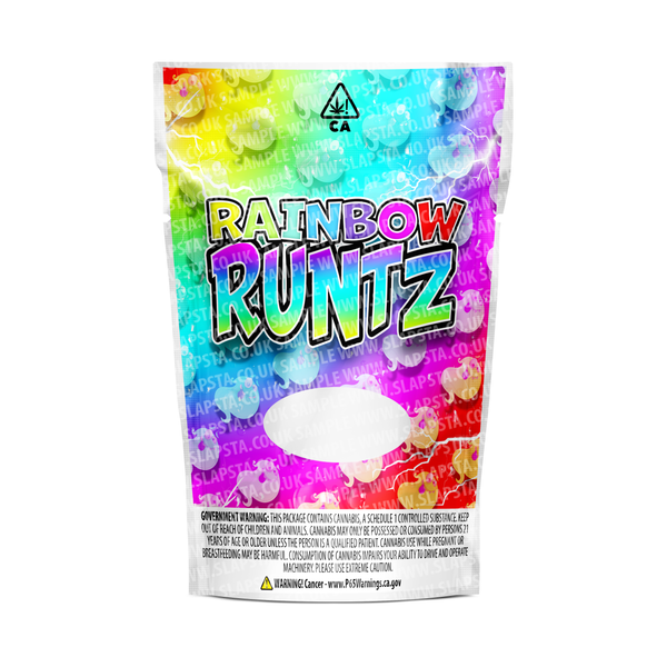 Rainbow Runtz Mylar Pouches Pre-Labeled