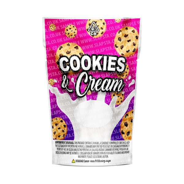 Cookies & Cream Mylar Pouches Pre-Labeled