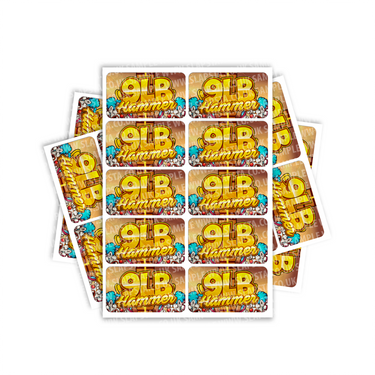 9LB Hammer Rectangle / Pre - Roll Labels - Pre - Roll (10.16cm x 6.7cm)