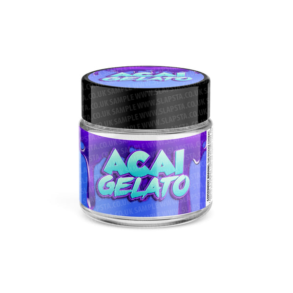Acai Gelato Glass Jars Pre-Labeled - SLAPSTA