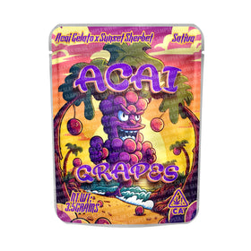 Acai Grapes Mylar Pouches Pre-Labeled