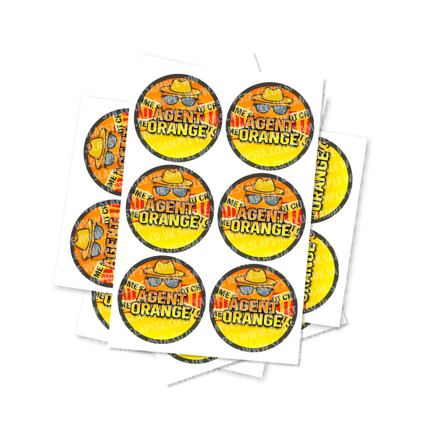 Agent Orange Circular Stickers - SLAPSTA