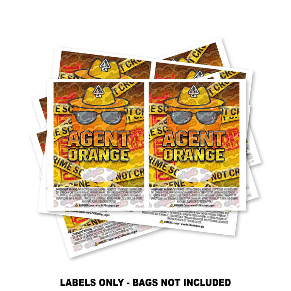 Agent Orange Mylar Bag Labels ONLY - SLAPSTA