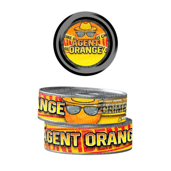 Agent Orange Pre-Labeled 3.5g Self-Seal Tins - SLAPSTA