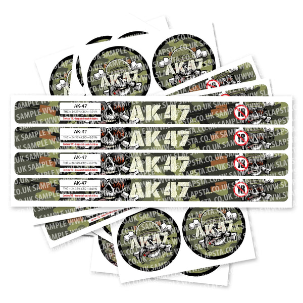 AK47 Pre-Labeled 3.5g Self-Seal Tins - SLAPSTA