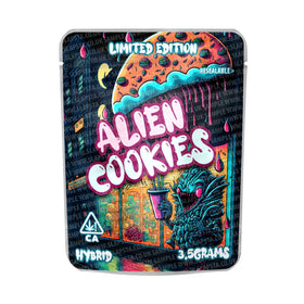 Alien Cookies Mylar Pouches Pre-Labeled