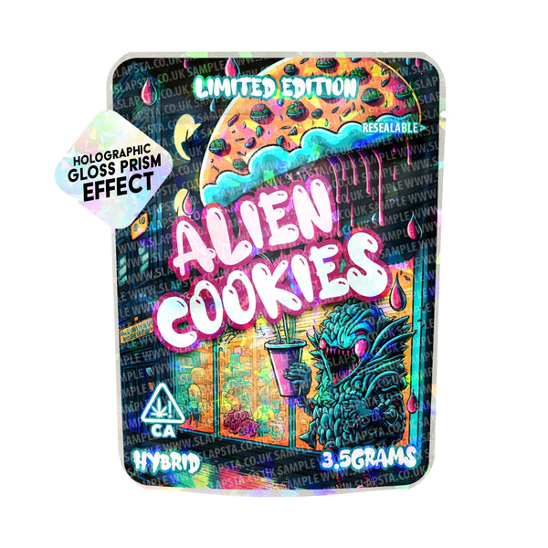Alien Cookies SFX Mylar Pouches Pre-Labeled - SLAPSTA