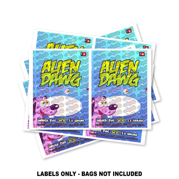 Alien Dawg Mylar Bag Labels ONLY - SLAPSTA