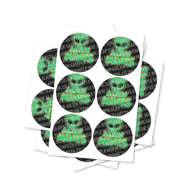 Alien Mints Circular Stickers - SLAPSTA