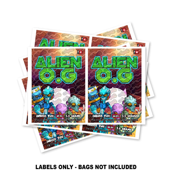 Alien OG Mylar Bag Labels ONLY - SLAPSTA