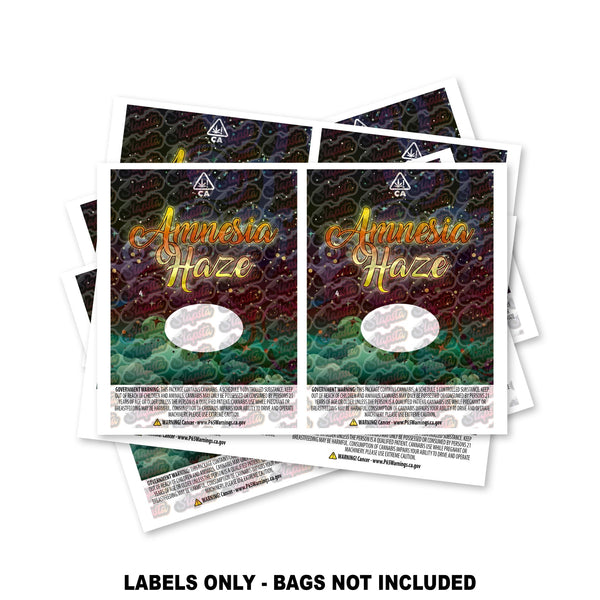 Amnesia Haze Mylar Bag Labels ONLY - SLAPSTA