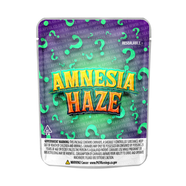 Amnesia Haze Mylar Pouches Pre-Labeled - SLAPSTA