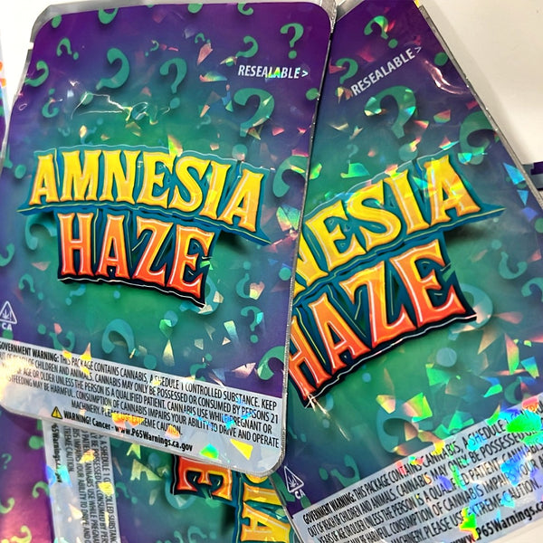 Amnesia Haze SFX Mylar Pouches Pre-Labeled - SLAPSTA