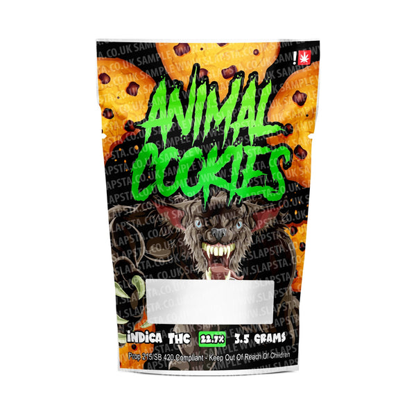 Animal Cookies Mylar Pouches Pre-Labeled - SLAPSTA