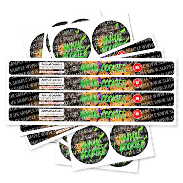 Animal Cookies Pre - Labeled 3.5g Self - Seal Tins - 60pcs