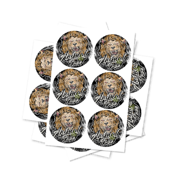 Animal Face Circular Stickers - SLAPSTA