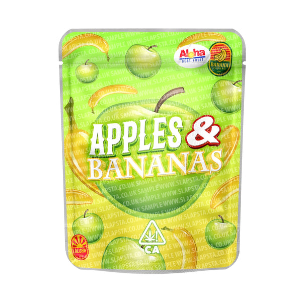 Apple's And Banana's Mylar Pouches Pre-Labeled - SLAPSTA