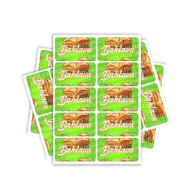 Étiquettes pré-enroulées rectangulaires pour Baklava