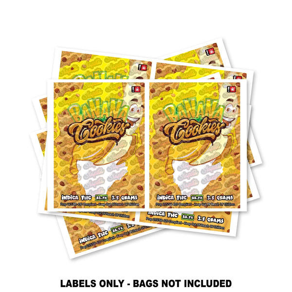 Banana Cookies Mylar Bag Labels ONLY - SLAPSTA