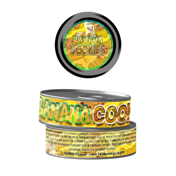 Banana Cookies Pre-Labeled 3.5g Self-Seal Tins - SLAPSTA