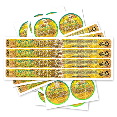 Banana Cookies Pre - Labeled 3.5g Self - Seal Tins - 60pcs